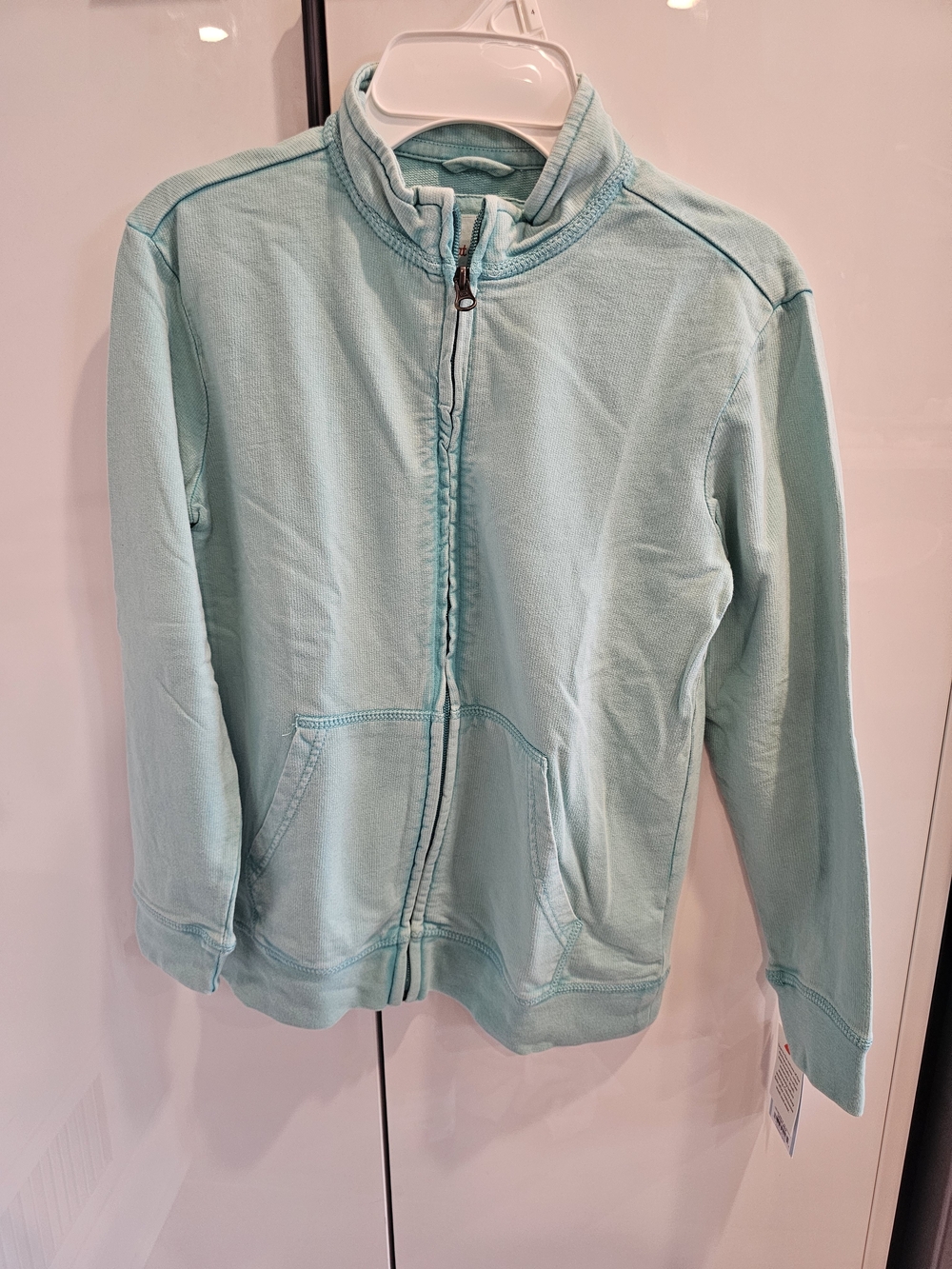 CAT & JACK Light Aqua Zip-Up Sweatshirt M (8) NWT
